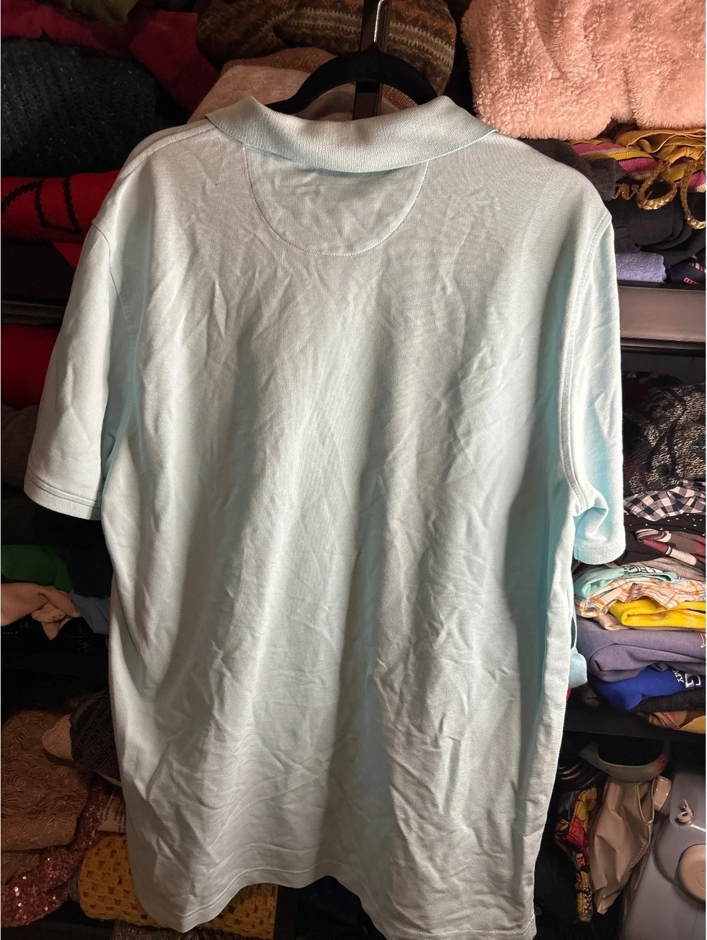 IZOD Advantage Performance Natural Stretch Polo Shirt XL Light Blue
